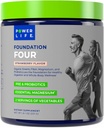 POWERLIFE Foundation Four Greens Drink with Pre & Pro Biotics, Essential Magnesium, 2 Servings of Groenten, Aardbei smaak 30 Servings