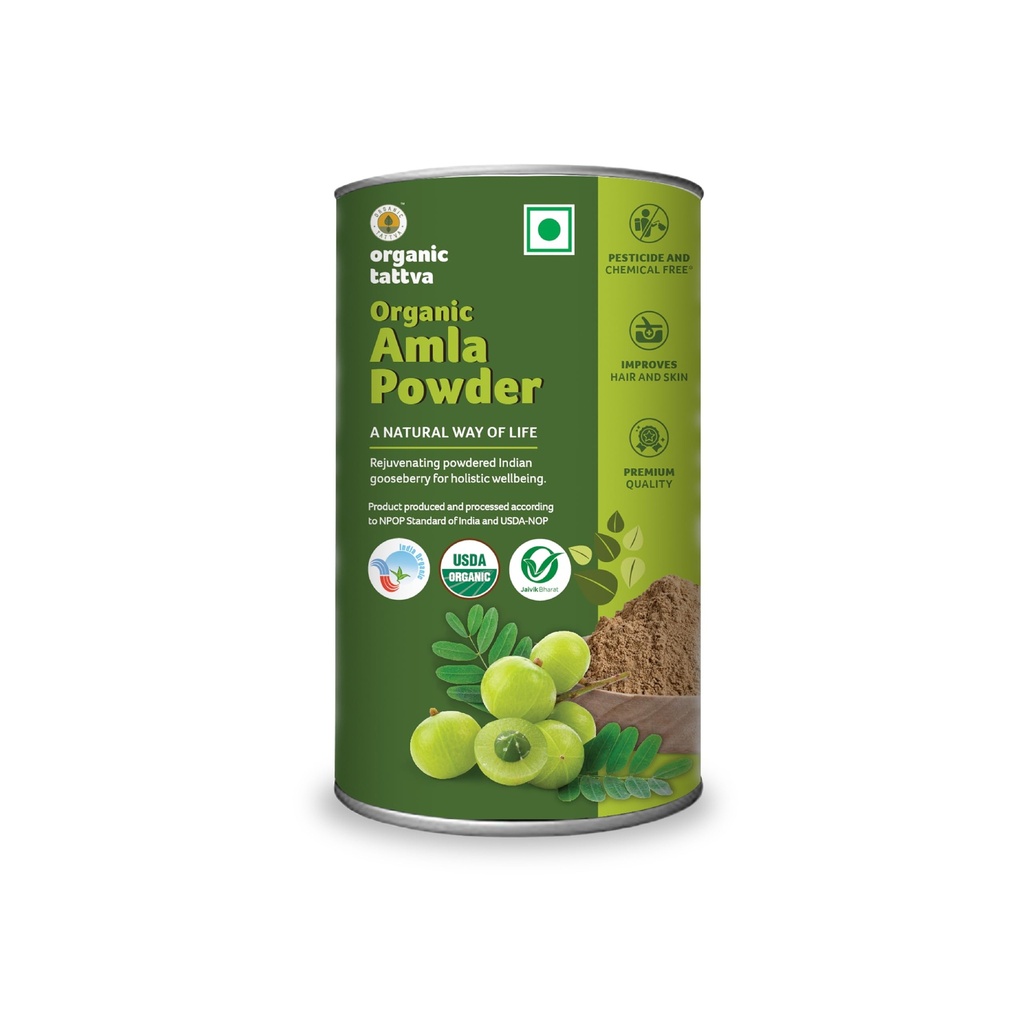 Organic Tattva Organic Amla Powder For Hair Growth – Indian Gooseberry Amla Powder For Eating Rich in Vitamin C, Calcium & Iron, Supports Immunity & Metabolism, Natural Herbal Supplement, 100g