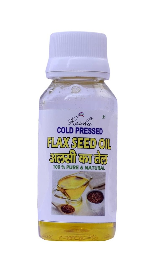 Cold Pressed Flaxseed Linseed Oil, Alsi Ka Tel Tisi, Rich in Omega 3-6-9 Weight Loss Fiber Rich Health Care Non- Fish Oil (50 ml, Pack of 1)
