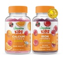 Levensvatbaar Calcium met vitamine D Kids + Iron & Vitamin C Kids, Gummies Bundle - Grote Proeverij, Vitamine Supplement, Glutenvrij, GGO-vrij, Kauwgom