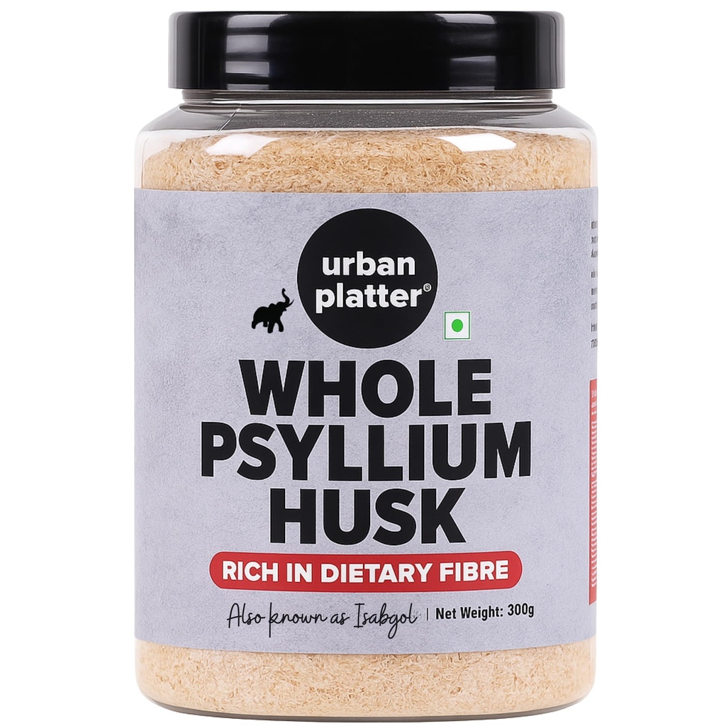 Urban Platter Isabgol, 300g (Whole Psyllium Husk, Rich in Dietary Fiber, Supports Digestive Health, Nature's Soluble Fiber)