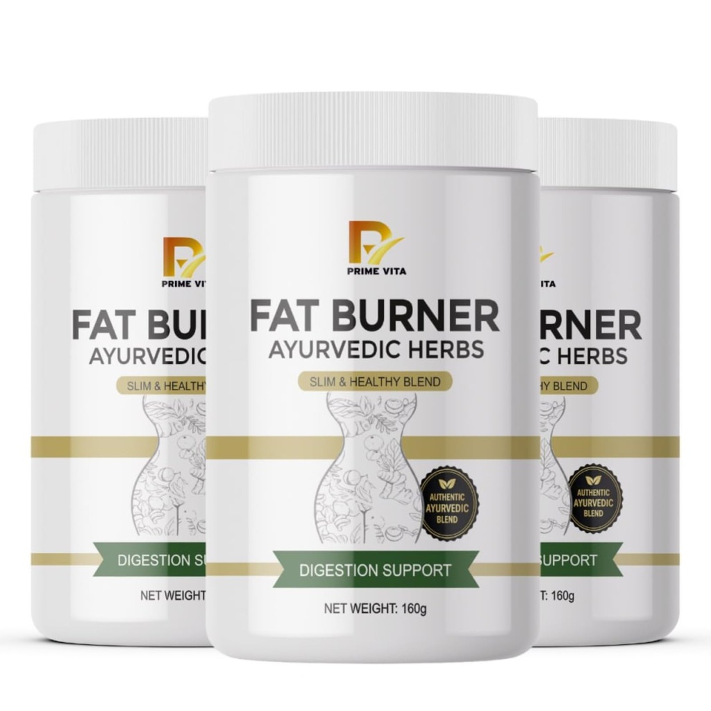 PRIMEVITA Fat Burner Powder | Thermogenic | Supports Weight Management & Boosts Metabolism 160g (PACK-3)
