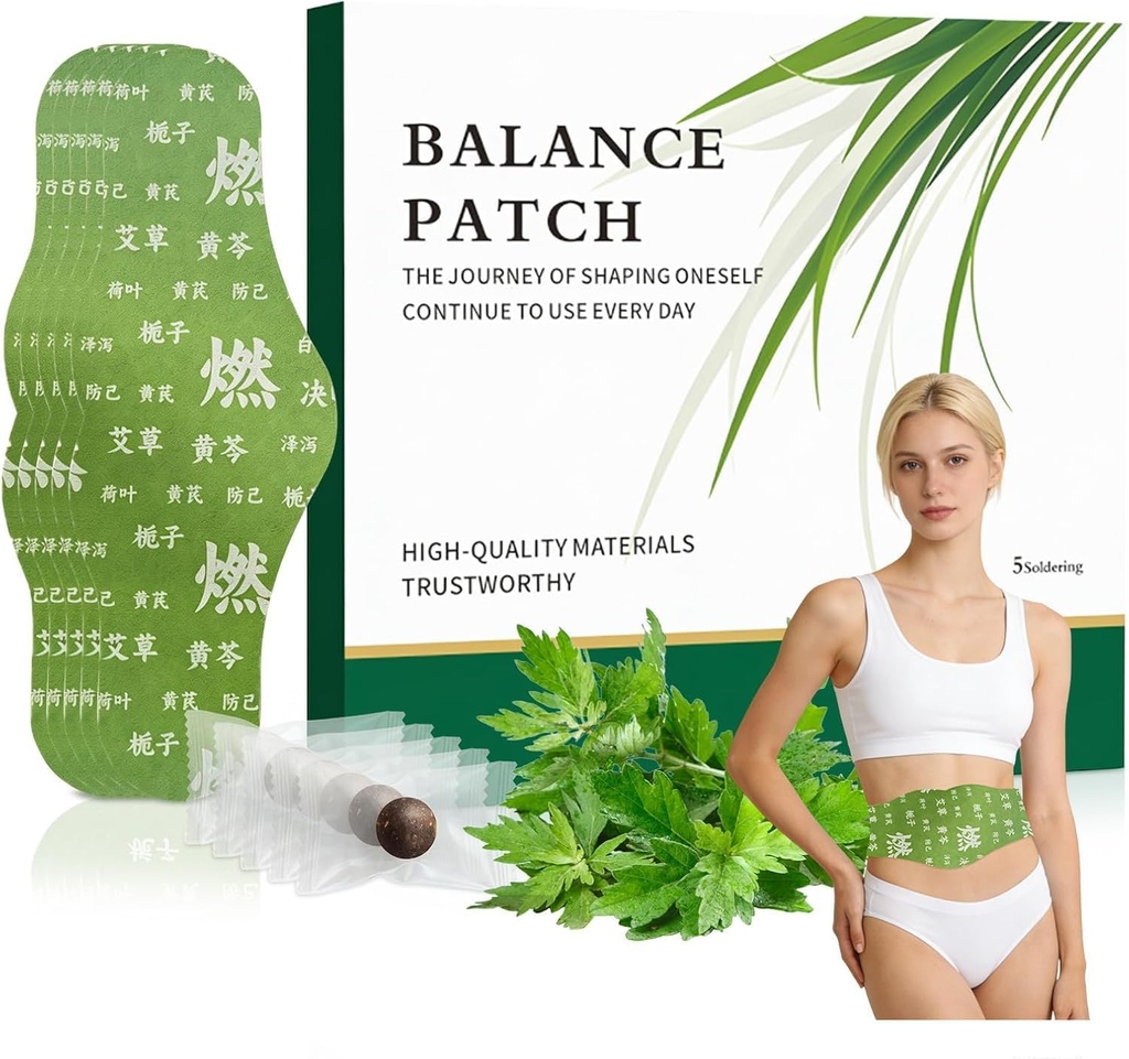 Japanese Herbal Balance Belly Patch for Waist & Abdomen Care Slim Waist Women Adhesive Heating Tummy Support & Daily Wellness | Comfortable Overnight Use | Pack of 5 Patches