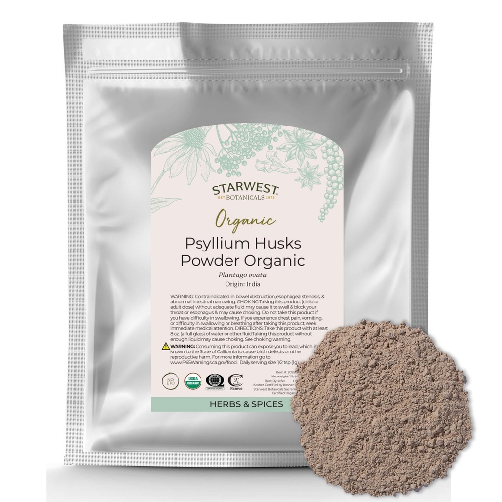 Starwest Botanicals Biologische Psyllium Husk Powder, 1 Pond