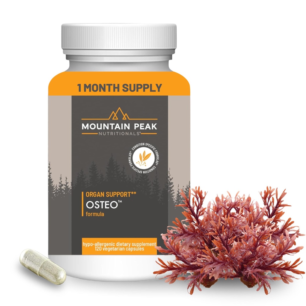 Mountain Peak Nutritionals Osteo Supplement - Organ & Strong Bone Support, bevordert botgezondheid - met vitamine D3, K2, Calcium en Magnesium - Bone Building & versterking (120 Vegetarische Capsules)