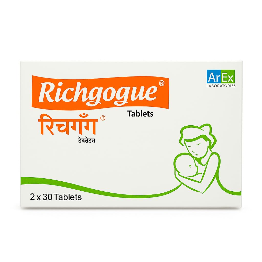 Ayurvedic Breast Milk Production Support Tablets with Shatavari, Ashwagandha, Moringa - 60 Film-Coated Tablets for Nursing Mothers