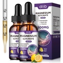 Magnesium Glycinate Supplement, Magnesium Liquid Drops met Magnesium Glycinate 500mg Vitamine B6, Ashwagandha, L - Theanine, Kamille - Ondersteuning Stress Relief, Bot, Spier, Mood Vegan (pakket van 2)