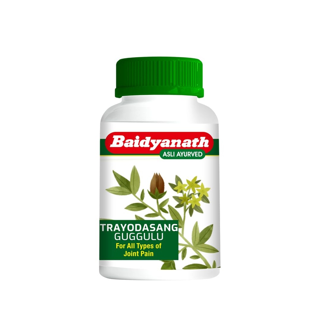 Baidyanath Trayodasang Guggulu - 80 Tablets | Ayurvedic Joint Support Tablets | Blend of Guggulu, Ashwagandha, Rasna, Giloy & Herbal Ingredients | Bone & Muscle Wellness Supplement |