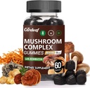 9 in 1 Paddestoel Gummies met Lion's Mane for Focus Supplement and Energy Supplements to Support Immune System De-Stress Boost Mood & Energy 60 Count Kombucha Flavor