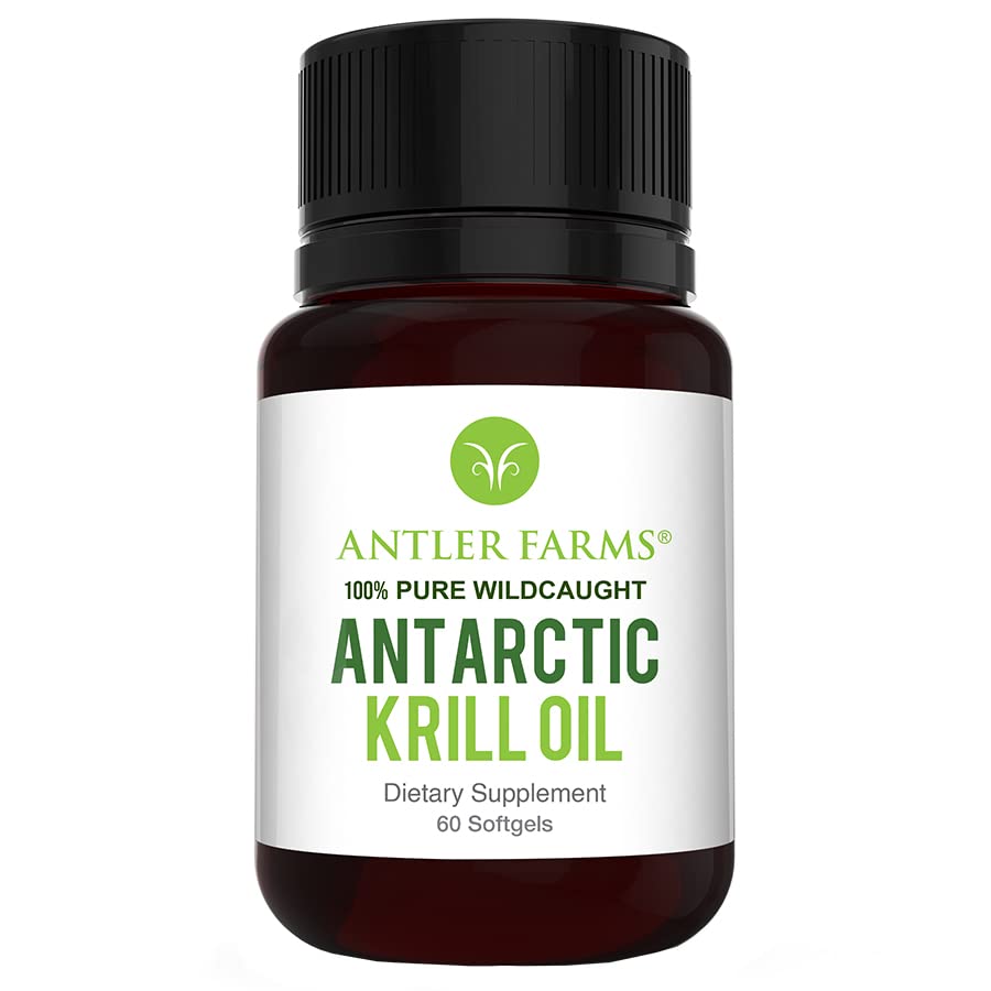 Antler Farms - 100% Pure Wild Caught Antarctic Krill Oil from Cold, Pristine Waters, 60 Softgels 