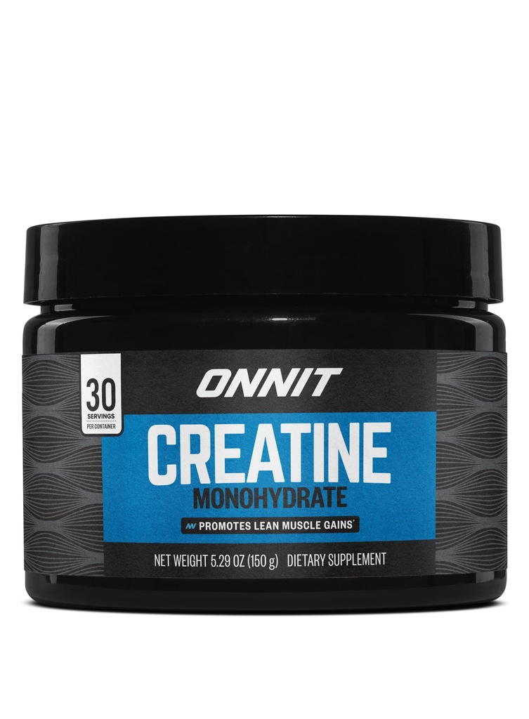 ONTIT Poudre monohydratée de créatine, IGEN(MC) Non-OGM testée 5g Creatine Premium pour la force musculaire, la puissance et la masse maigre, soutient la santé cérébrale, l'énergie cellulaire cérébrale, non aromatisée, 30 portions, 5,29 oz