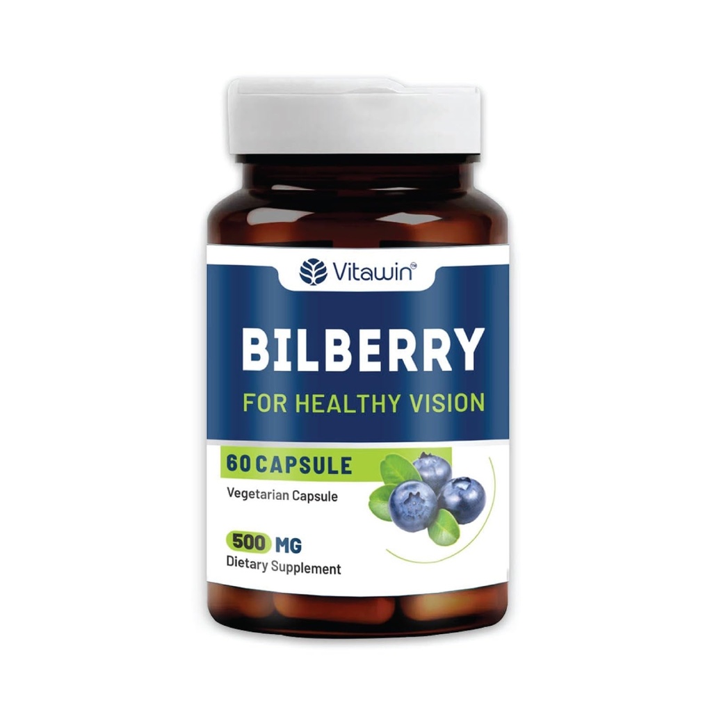 Bilberry Extract 500mg for Eye Health & Vision Support | Rich in Natural Antioxidants | Supports Healthy Eyes, Retinal Wellness & Daily Screen Exposure | 60 Veg Capsules