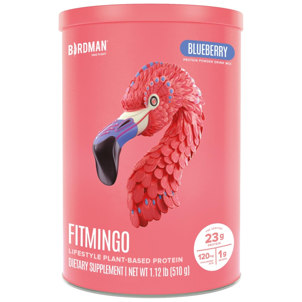 BIRDMAN Fitmingo Vegan Protein Powder with Inositol, Collageen Boosters, Hyaluronic Acid and Vitamins 