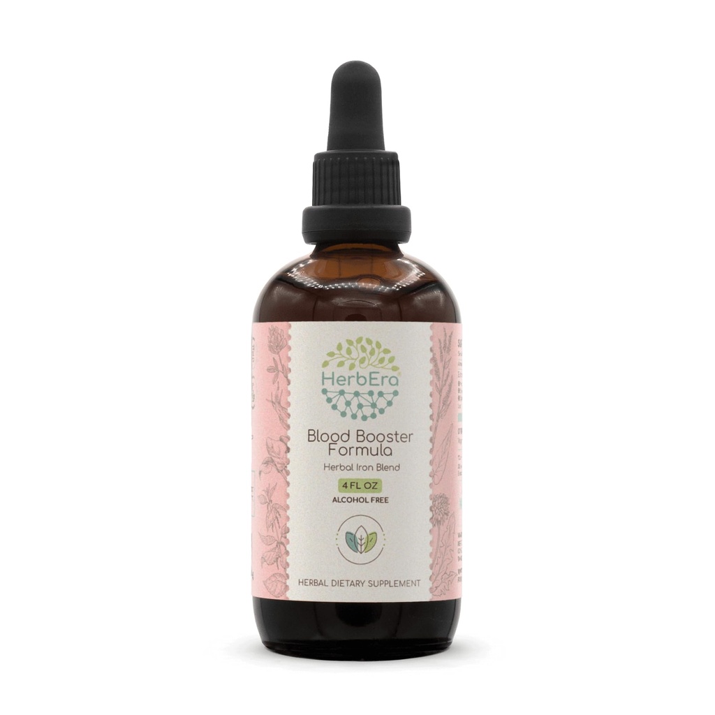 HerbEra Blood Booster Formula B120 Alcoholvrije Extract Tinctuur: Stinging Nettle Leaf, Dandelion Leaf,