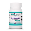 Nutricology Zink citraat supplement - 25mg zink voor mannen en vrouwen, Immune Support, Pure, Well-Absorbed, Goed getoleerd, Trace Mineral, Vegetarische Capsules - 60 Tellen