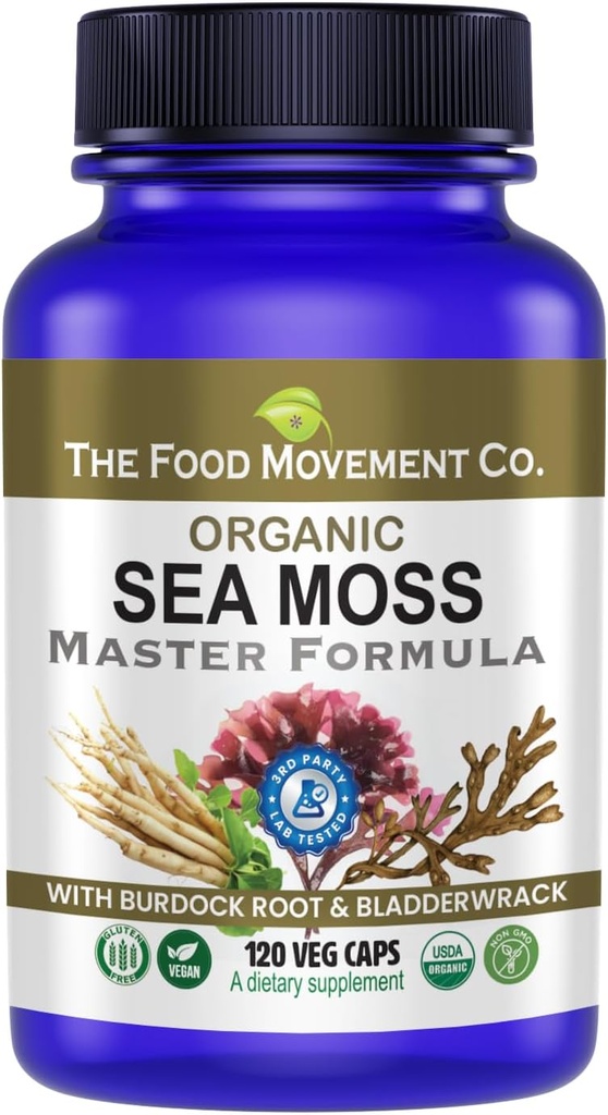 DE VOEDSELVERKEER CO. Sea Moss Master Formule met Burdock Root & Bladderwrack voor Gut Health 