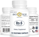 Bio-Tech Pharmacal Vitamine D3 (D3-5 5k IE, 250 Veg aantal)