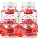 softbear Kalium Gummies voor Volwassenen, Hoge Absorptie Magnesium Kalium Supplement met Vitamine B6 voor Been Krampen & Muscle Health Sugar-Free Vegan Aardbei 120 Gummies