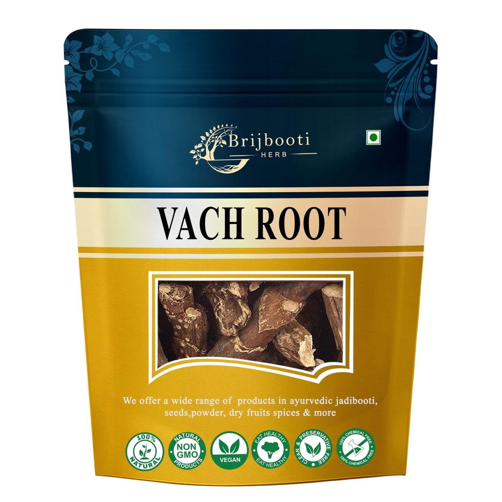 Brijbooti Vach 100 Gr - Vach ki Lakdi - Vach jadi buti - Vasambu - Gurbach - Vacha Root - Sweet Flag - Gudbach