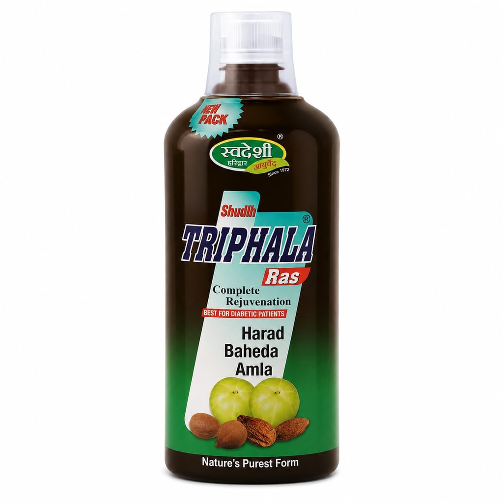 Swadeshi Shudh Triphala Ras 1000 ml | Ayurvedic Herbal Juice with Amla Haritaki and Bibhitaki