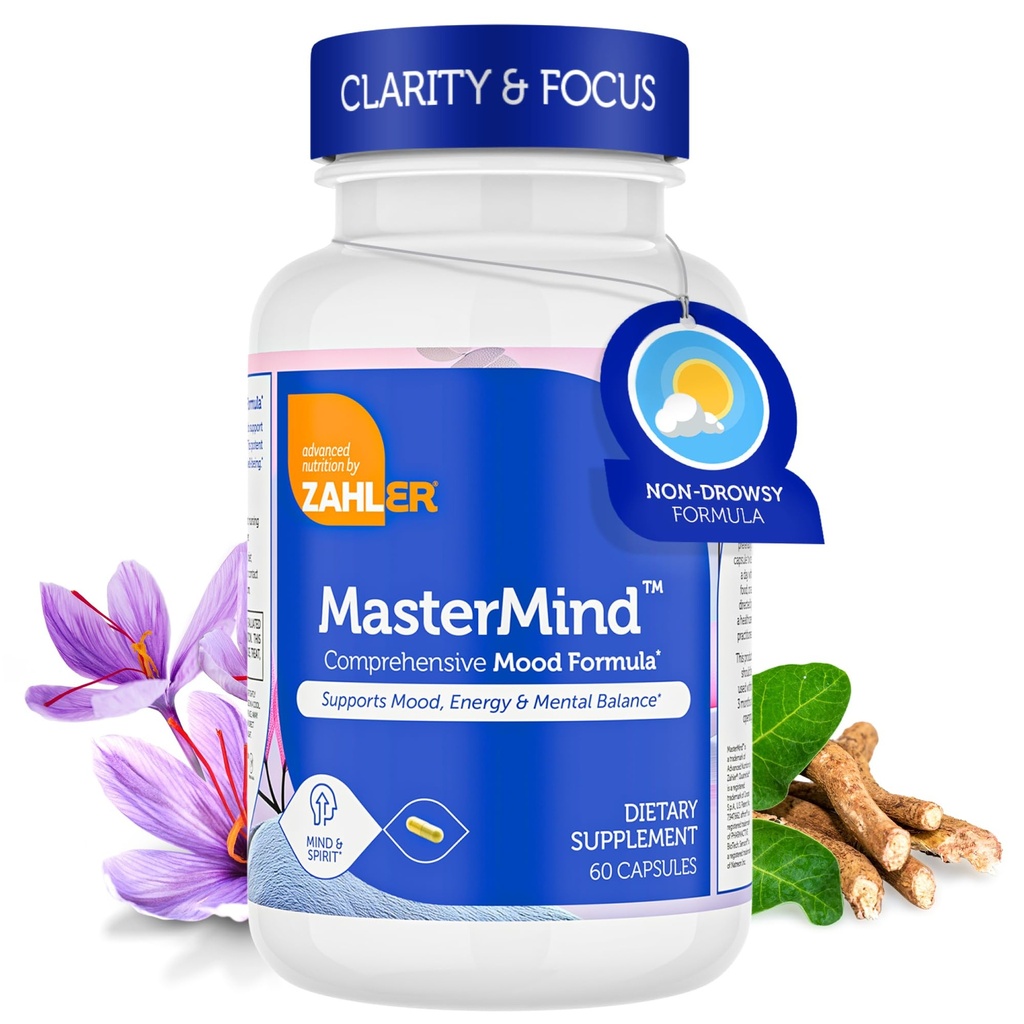 Zahler Mastermind, Uitgebreide Mood Formule, Ondersteunt Mood Ontspanning en Mental Balance, Gecertificeerde Kosher, 60 Capsules
