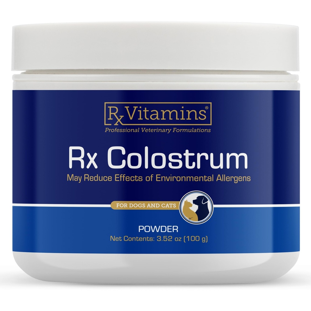 Rx Vitaminen Colostrum voor honden en katten - Hele runderen Colostrum poeder - Cat & hondensupplement Ideale immuunondersteuning, bevordert spijsverterings- en allergiesteun - 3,52 oz (100 g)