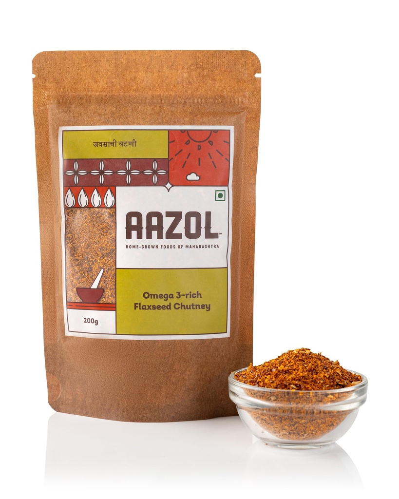 Aazol Omega 3-rich Flaxseed Chutney - 200g | Authentic Alsi Chutney | Ideal for Salads, Yoghurts & Sandwiches | Ready to Eat