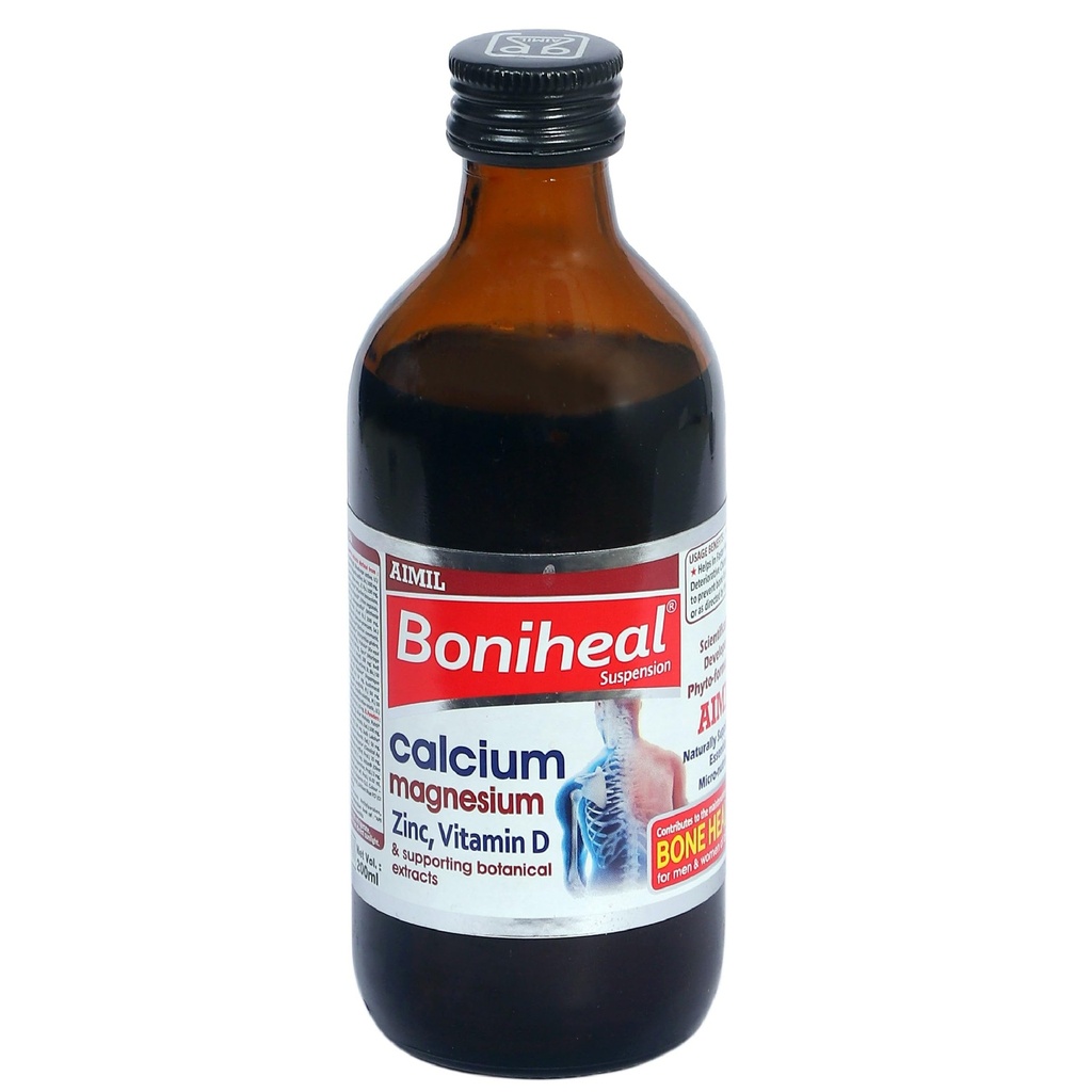 AIMIL Boniheal Suspension (200ml) | Calcium Supplement with Magnesium, Zinc & Vitamin D | Herbal Tonic for Bone Health & Joint Pain Relief for Men & Women (Pack of 1)