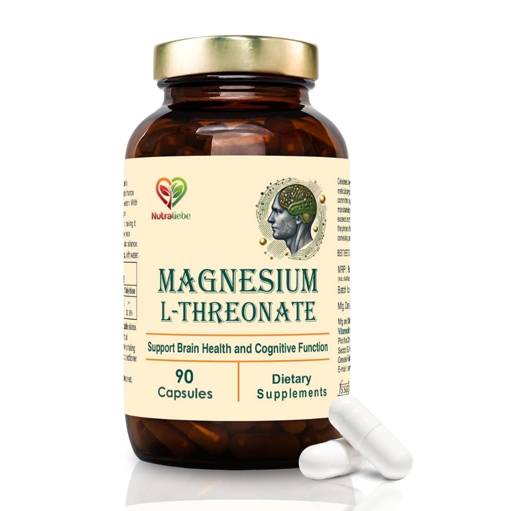 Magnesium L-Threonate, 90 Capsules, Brain Health, Cognitive Support, Promotes Relaxation & Focus, High Absorption Formula