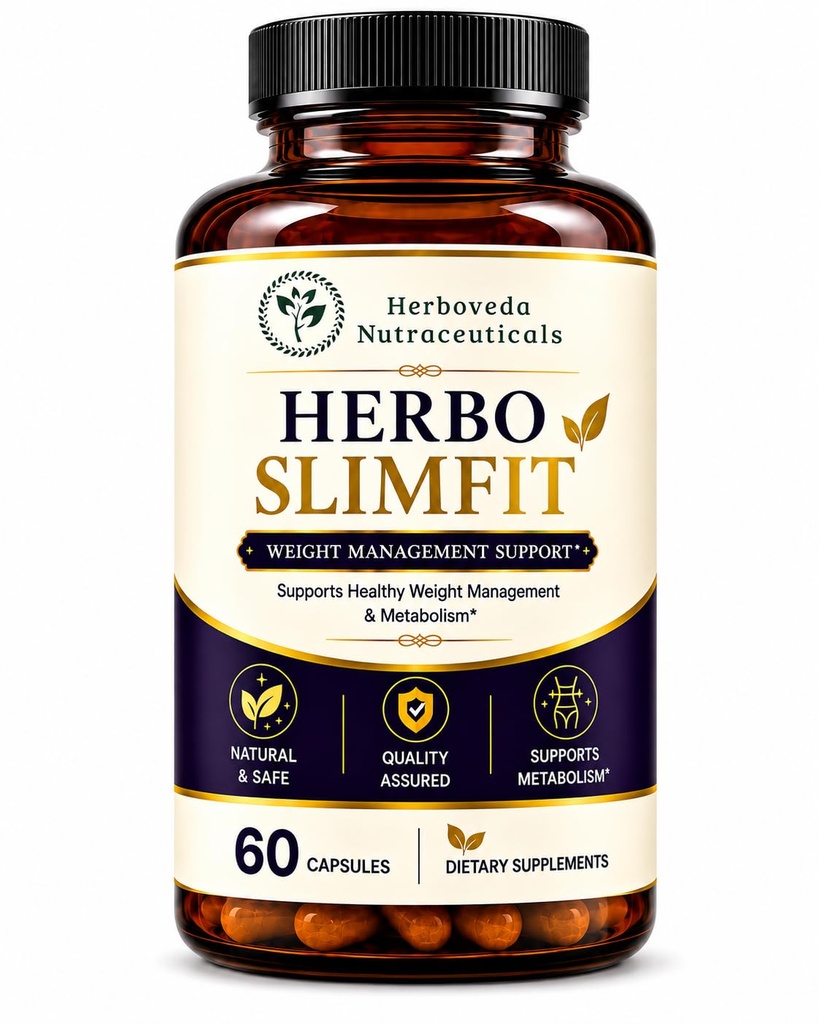 Herbo Slimfit 60 Capsules | Weight Loss Supplement for Women & Men With Green Tea , Black Pepper , Vrikshamla , Guggulu , Haritaki , Ginger , Fenugreek | Metabolism Booster, Fat Burner Weight Loss Supplement for Fat Burn