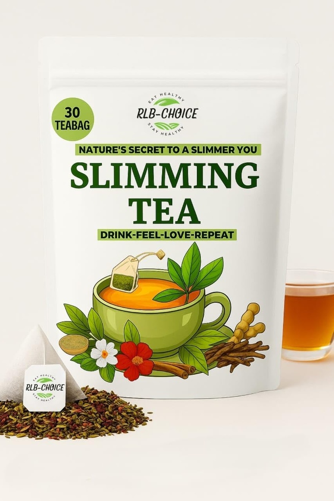 RLB-CHOICE Slimming Tea – Natural Detox Tea for Weight Loss, Boosts Metabolism & Suppresses Appetite – 30 Day Supply (30 Tea Bags), 60gm(PACK OF 2)