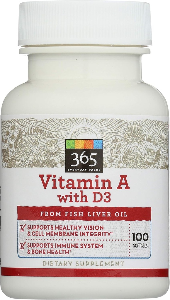 365 door Whole Foods Market, Vitamine A met D3, 100 ct