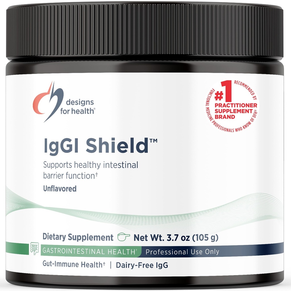 Designs for Health IgGI Shield Powder - Dairy-Free Imunoglobuline IgG Supplement, SBI met N-Acetyl-Glucosamine - Ondersteunt gezonde Intestinale Barrier Functie (3.7oz / 30 Servers)