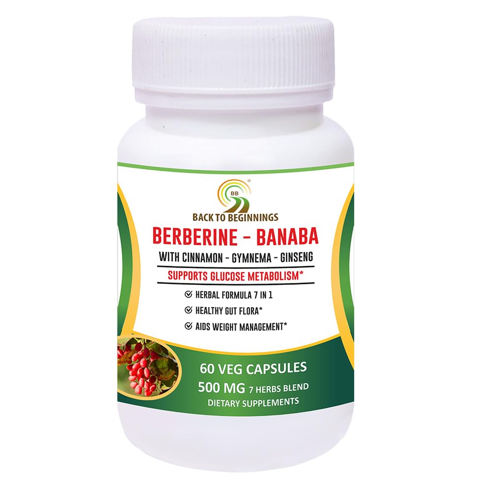 BB Back to Beginnings Berberine Supplement 500 Mg, 60 Veg Caps