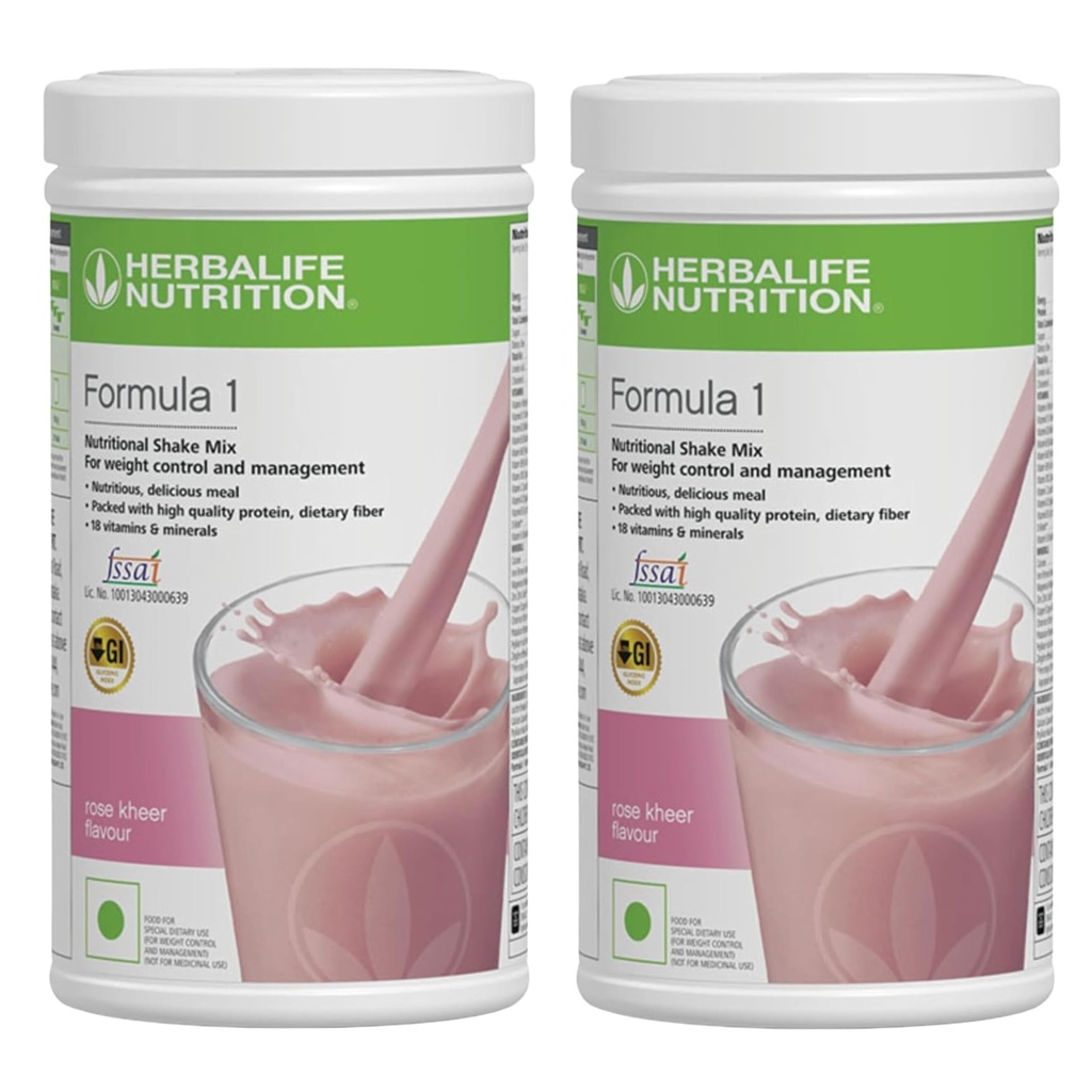 Herbalife Nutrition FORMULA 1 ROSE KHEER FLAVOUR (500g) 2 PCS Nutrition Drink (2x0.5 kg, Rose Kheer Flavored)