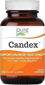 Pure Essence Candex Supplement - Gist Overgroei Supplement met spijsverteringsenzymen, Gistinfectie Probiotische behandeling voor mannen en vrouwen - 120 capsules
