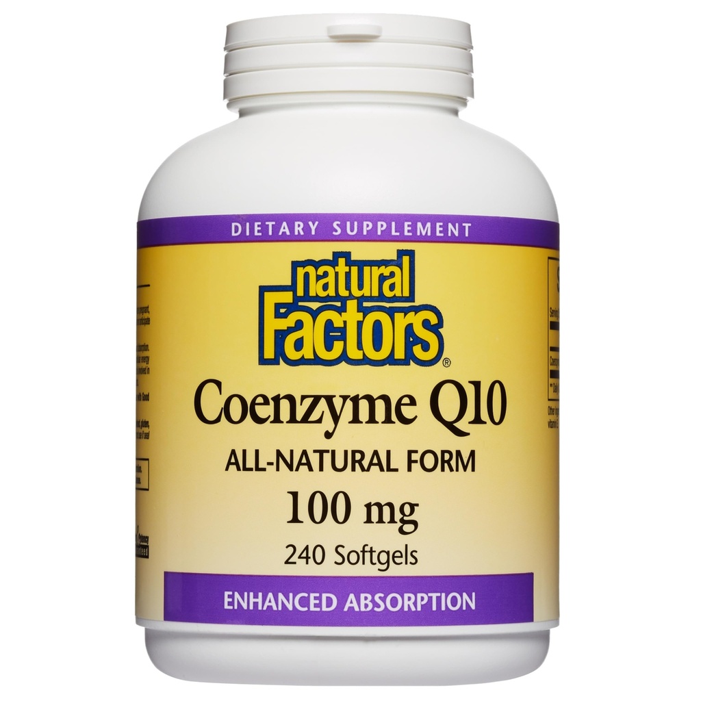 Facteurs naturels Coenzyme Q10 - Supplément de soutien aux antioxydants soutient la production d'énergie cellulaire - Meilleures aides à l'absorption Fonction cardiaque saine - 100 mg, 240 Softgels (240 portions)