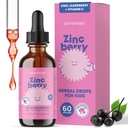 JoySpring ZincBerry - Supplément de zinc et de vitamine pour enfants (2 fl oz) gouttes de soutien immunitaire avec aromatisant pour les enfants 2-16+ Années