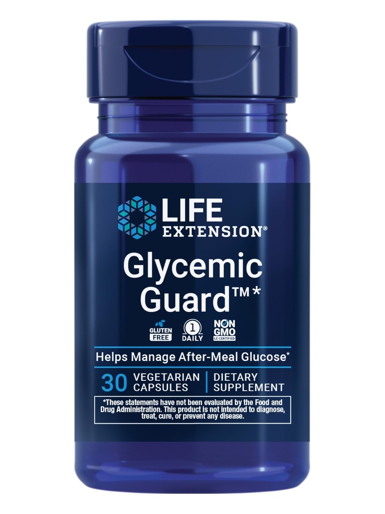 Life Extension Glycemic GuardTM, Extrait de clove, Maqui Berry (Aristotelia chilensis), Aide à maintenir déjà un équilibre glycémique sain, végétarien, sans gluten, 1-Daily, non-OGM, 30 capsules