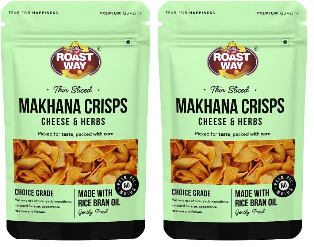 Roastway Foods Makhana Chips – Light & Crunchy Snack | High-Protein, Gluten-Free Trans Fat Free Superfood (Pack of 2)