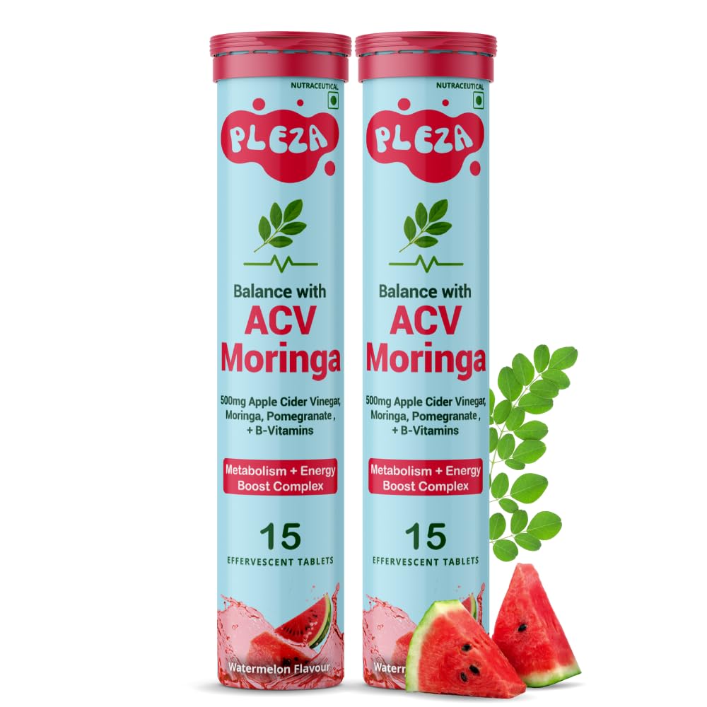 500mg ACV Moringa Supplement with 30 Tablets for Men & Woman | Promote Cravings, Boosts Metabolism | Apple Cider Vinegar, Moringa, Vit B6, B12 | No Added Sugar | Beginner Pack- 15 Days