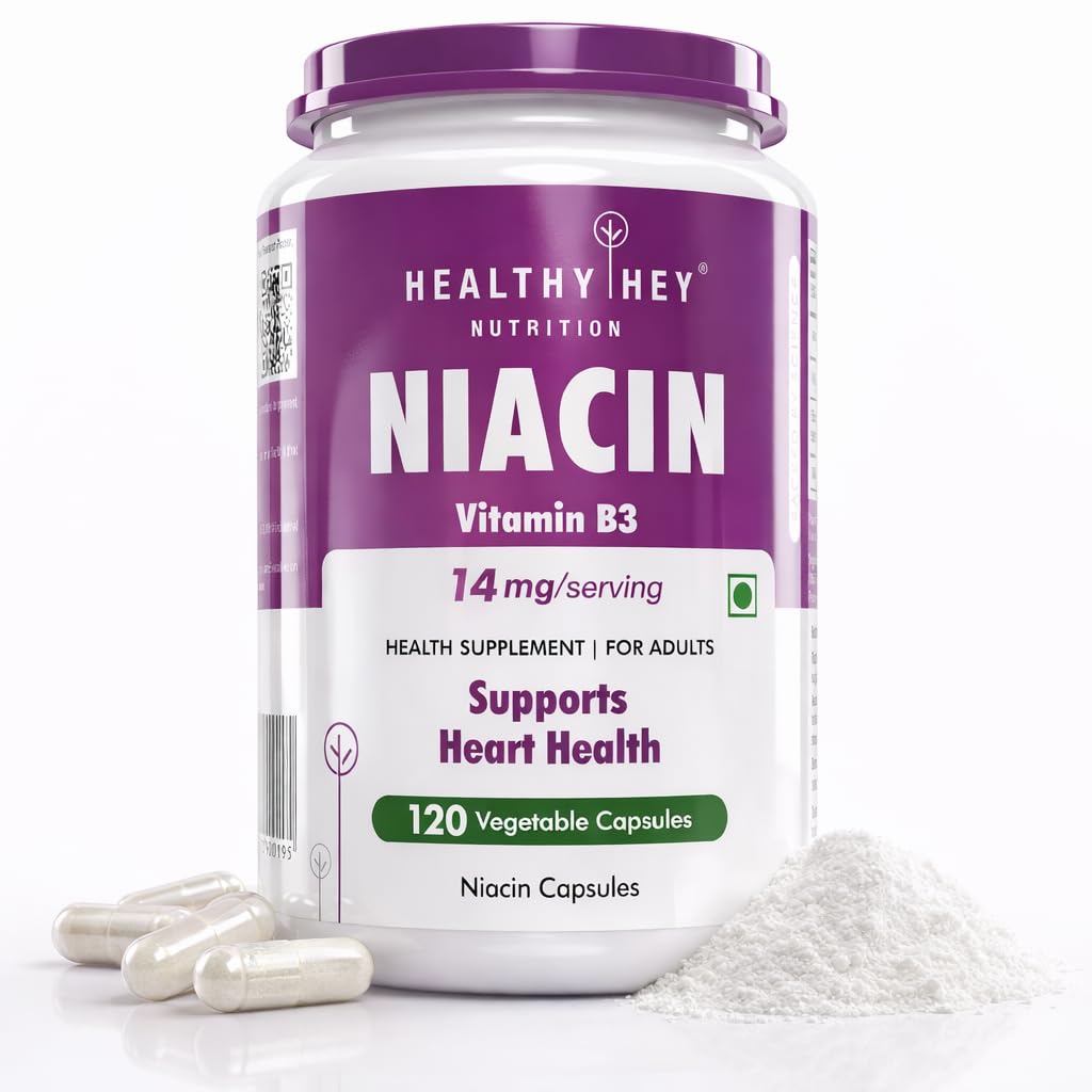 HealthyHey Nutrition Niacin Vitamin B3 120 Veg. Capsules