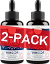 WINDSOR BOTANICA Liquid Iron Supplement for Women 2-pack - Folic Acid, Vitamine C, Vegan Liquid Iron Supplements for Anemia, Menstruation, Premium Support - Drops Orange Flavor - 2x2oz