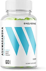 Swolverine Ashwagandha Vitamine Gummies Zink, Vitamine D, Relax, Slaap, Kracht, Non-GMO, Vegan - Cherry (60 Tel.)