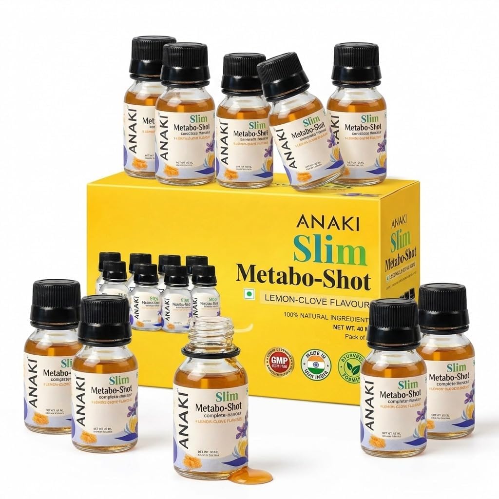 ANAKI HERBAL Slim Metabo-Shot, Lemon-Clove Flavour, Ayurvedic Weight Management, Improves Metabolism, 30 Shots (Set of 20)