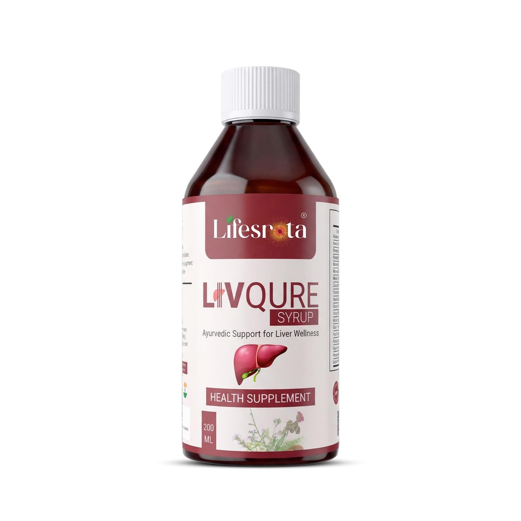 Livqure Liver Care Syrup | Made with 17+ Researched Ayurvedic Herbs | Fatty Liver, Detox, Digestion & Repair for Men & Women | Liver Tonic | Bhumi Amla, Kutki, Kalmegh, Punarnava and more | 200 ml (200 ml (Pack of 1))