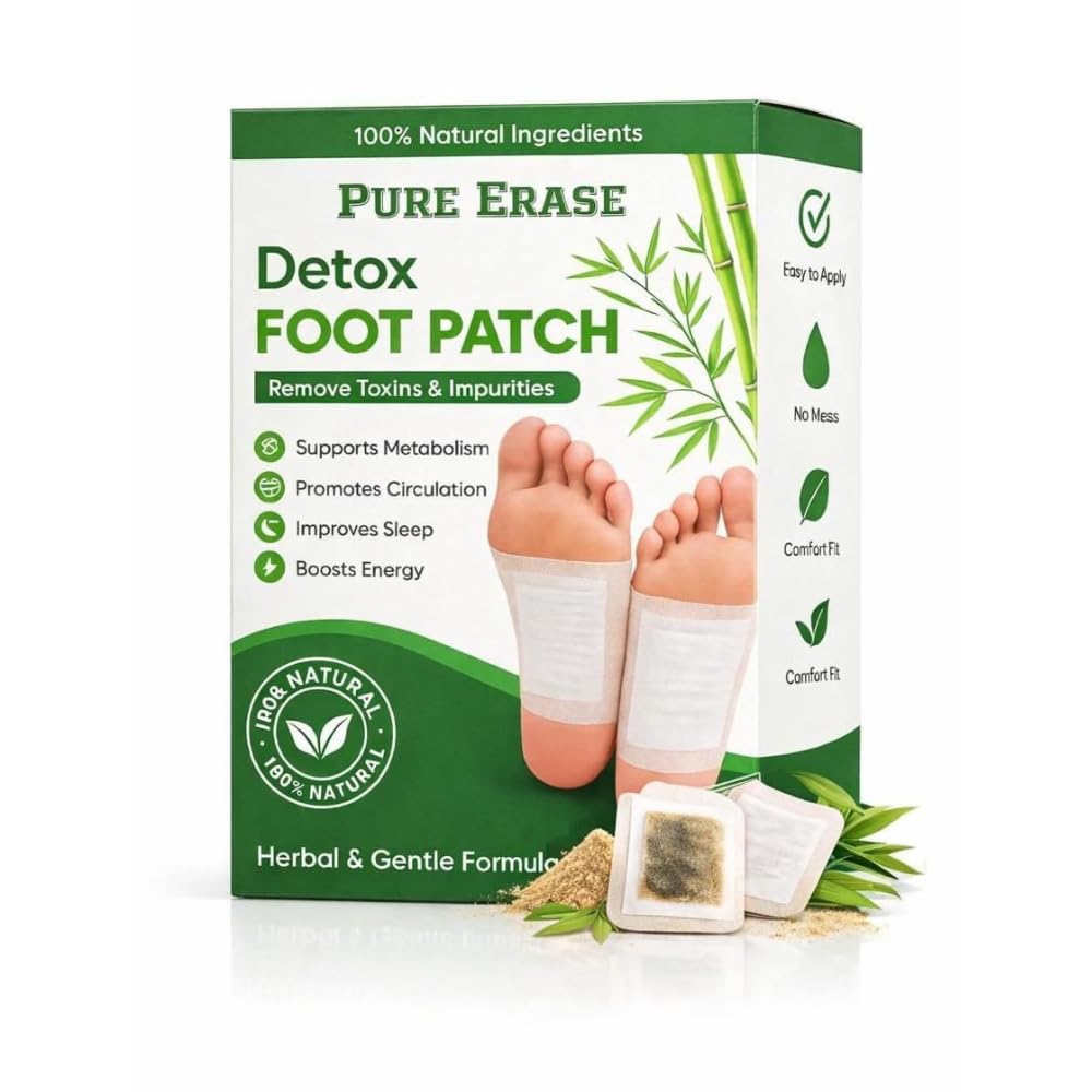 Herbal Detox Foot Pads, Natural Ingredients Foot Patch for Weight Loss, Stress Pain Relief, Detoxification and Remove Toxin, Sleep Patches with Ginger, Bamboo Vinegar Pad for Men & Women - 10 Pack