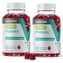 Viteey Probiotic Gummies for Women, Men & Teens, 2 Miljard CFUs - Sugar Free - Immune Booster, Digestieve Ondersteuning, Gut Health - Veganistisch, Gelatine Vrij, GGO-vrij - Smakelijk Kauwbare Raspberry Flavored Gummy