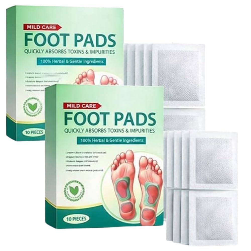Natural Herbal Foot Pads, (20 PADS)Natural Ingredients Foot Patch for Whight Loss, Stress Pain Relief, Detoxification and Remove Toxin, Sleep Patches, Bamboo Vinegar Ginger Powder Foot Pad for Foot Care