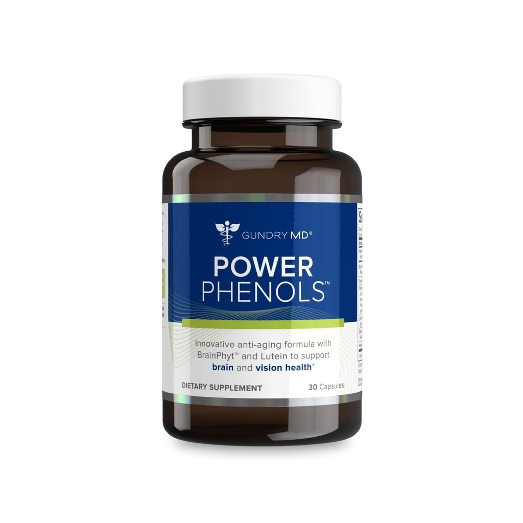Gundry MD Power Fenols Brain Health Supplement voor cognitie, focus, motivatie, productiviteit en energie - (30 porties)
